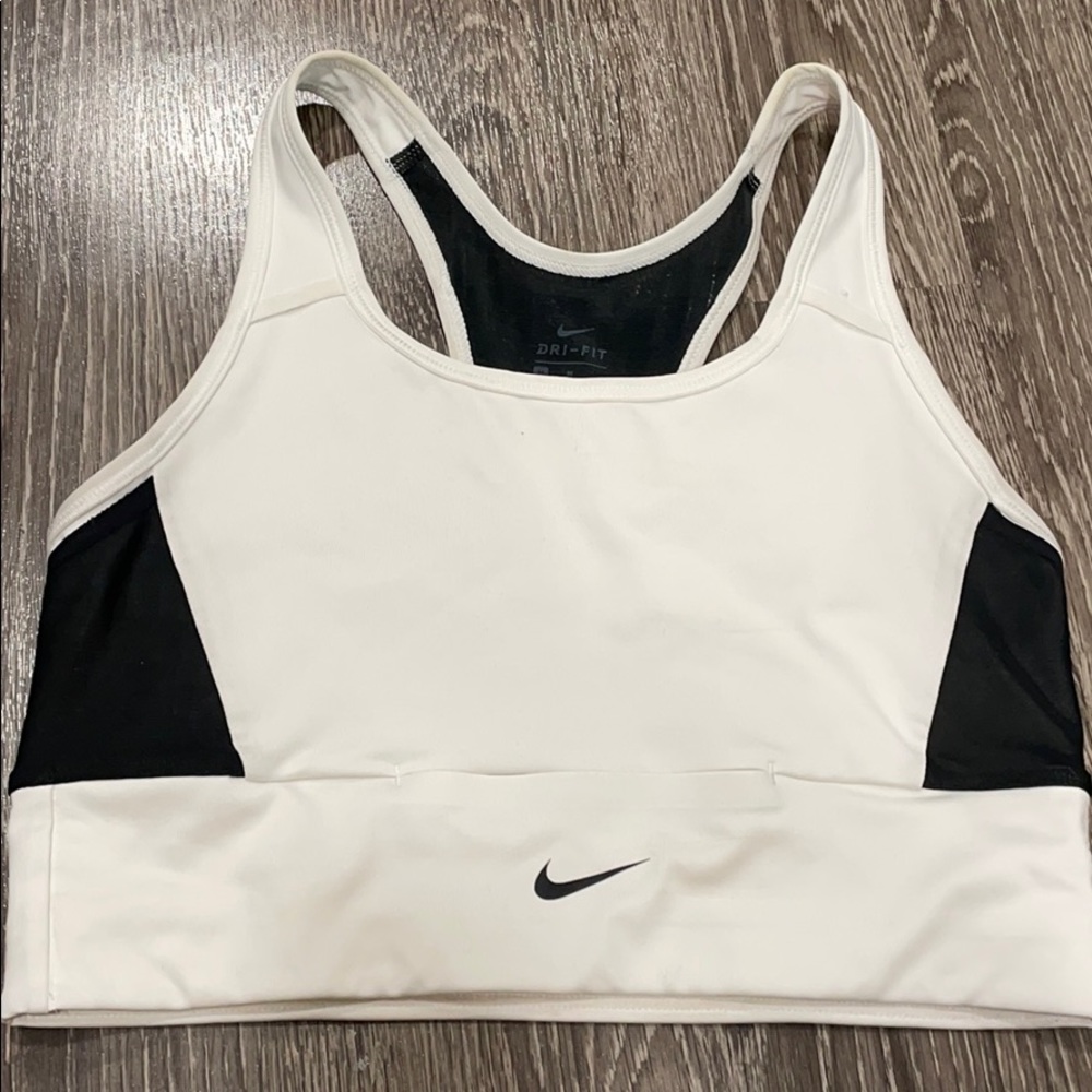 Black & White Nike Sports Bra
